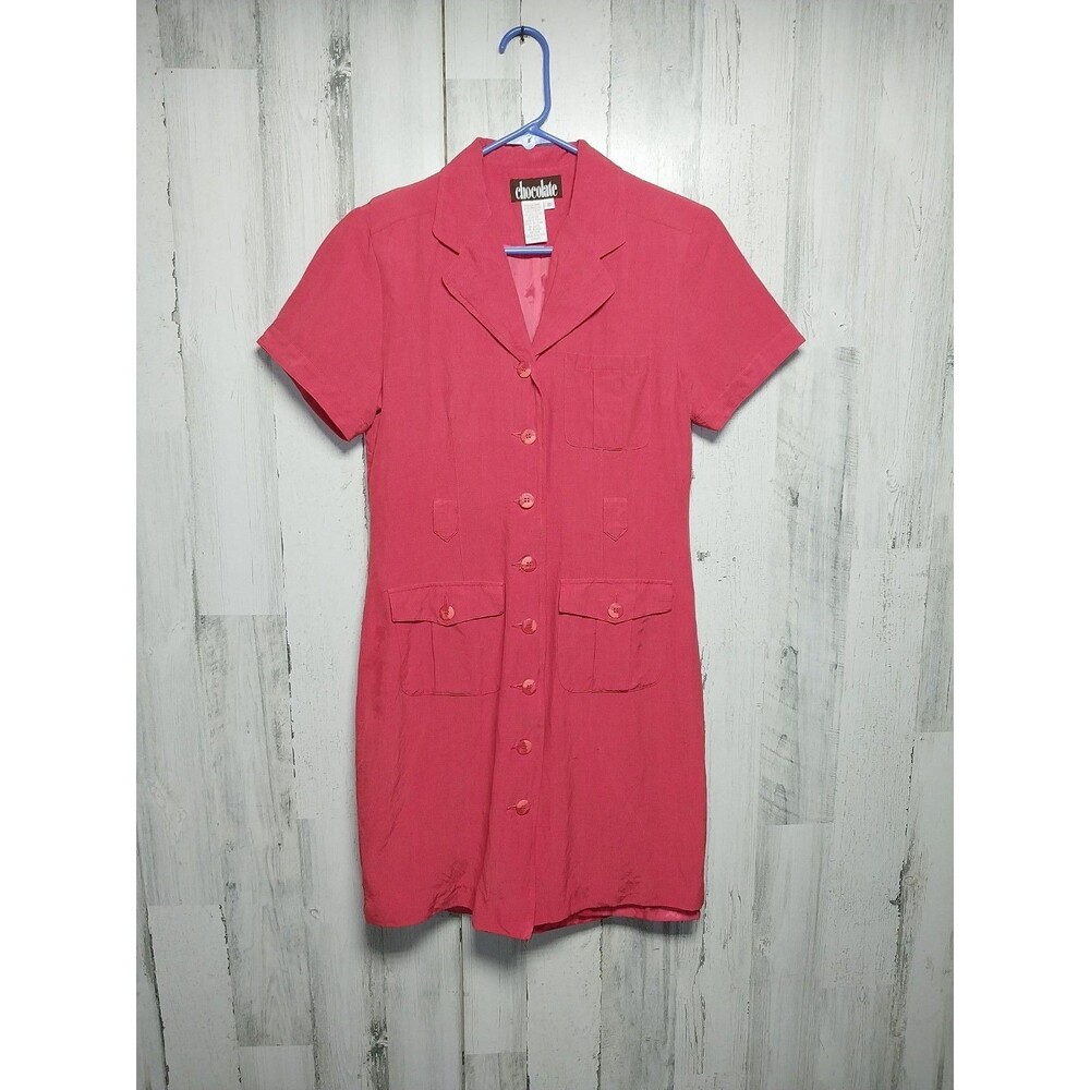 Chocolate Woman's Small Red Dress Silk  Linen Blend